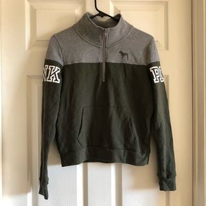 Pink quarter zip pull over